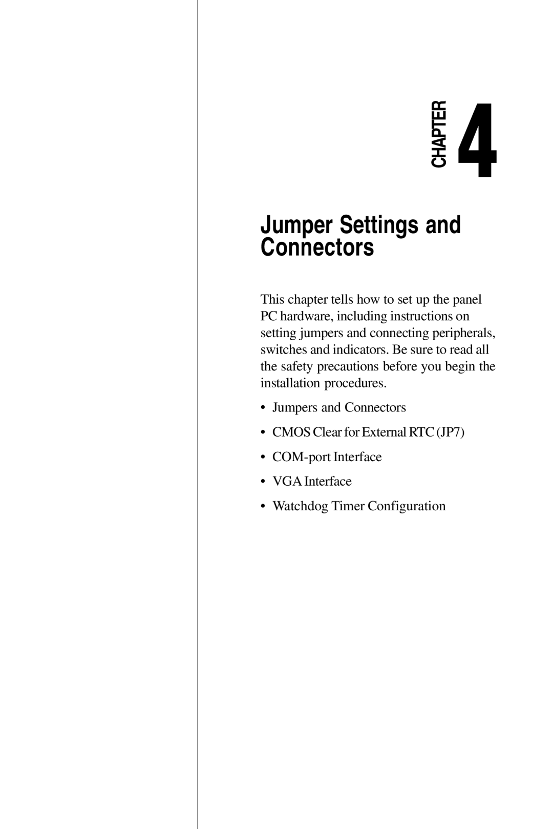 Advantech PPC-S123 manual Jumper Settings and Connectors 