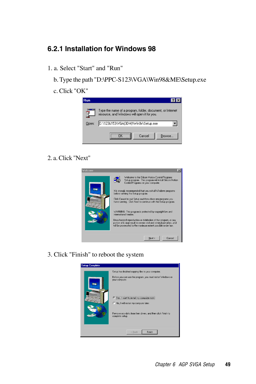 Advantech PPC-S123 manual AGP Svga Setup 