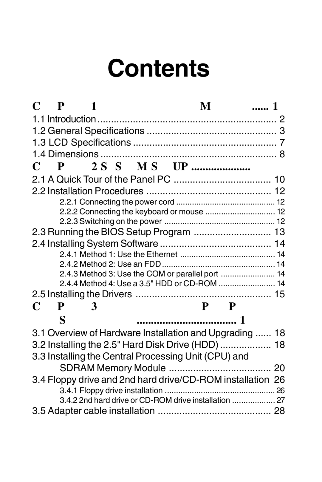 Advantech PPC-S123 manual Contents 