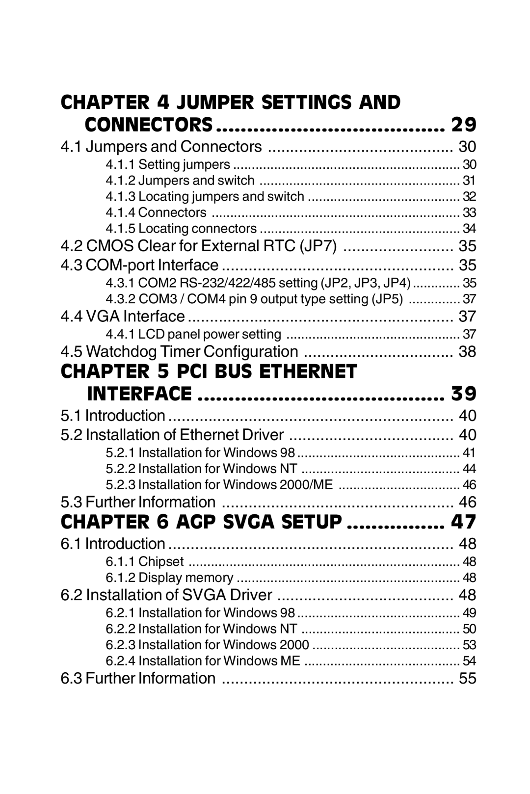 Advantech PPC-S123 manual Jumper Settings Connectors 