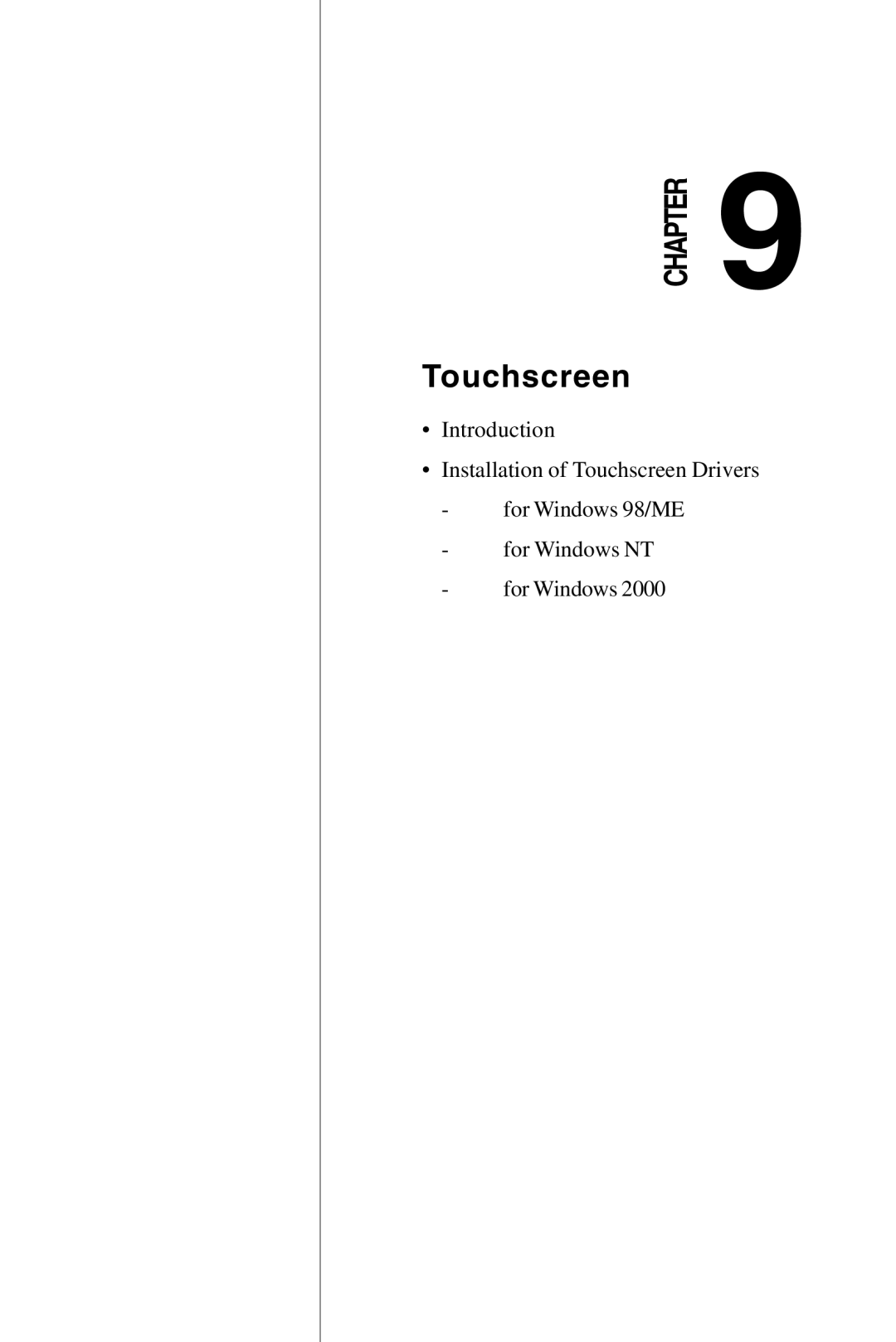 Advantech PPC-S123 manual Touchscreen 