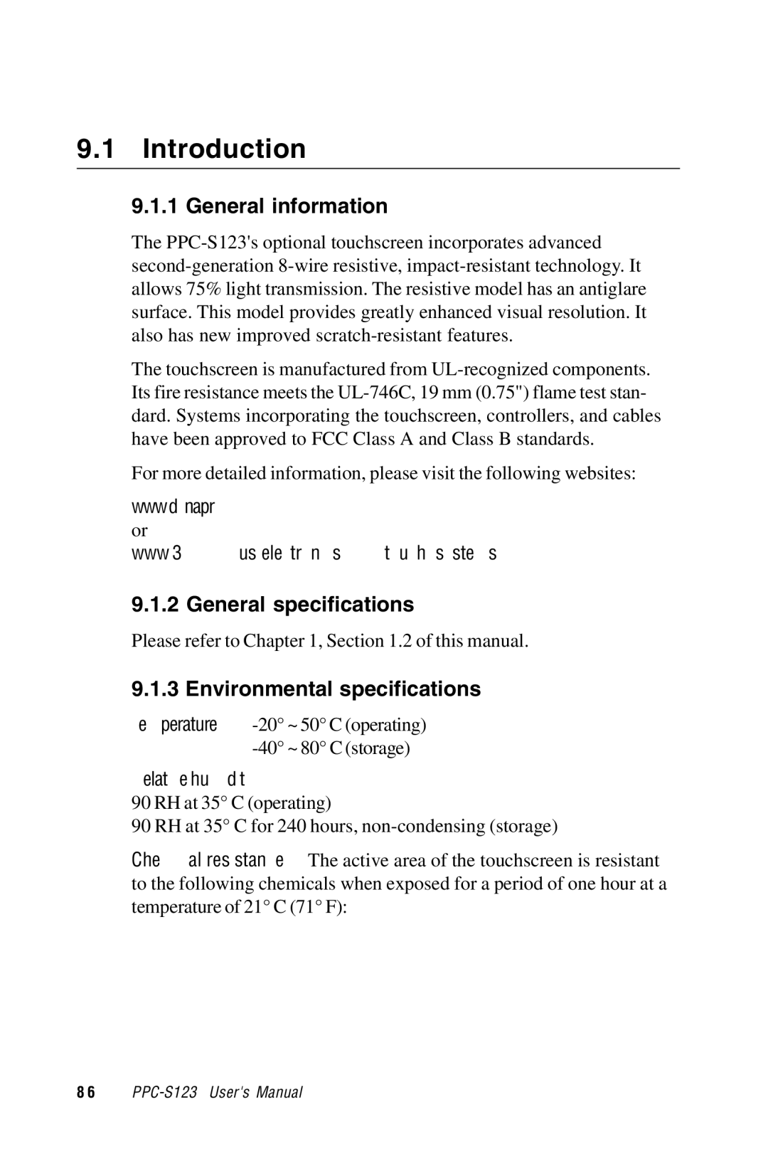 Advantech PPC-S123 manual General information, General specifications, Environmental specifications, Relative humidity 