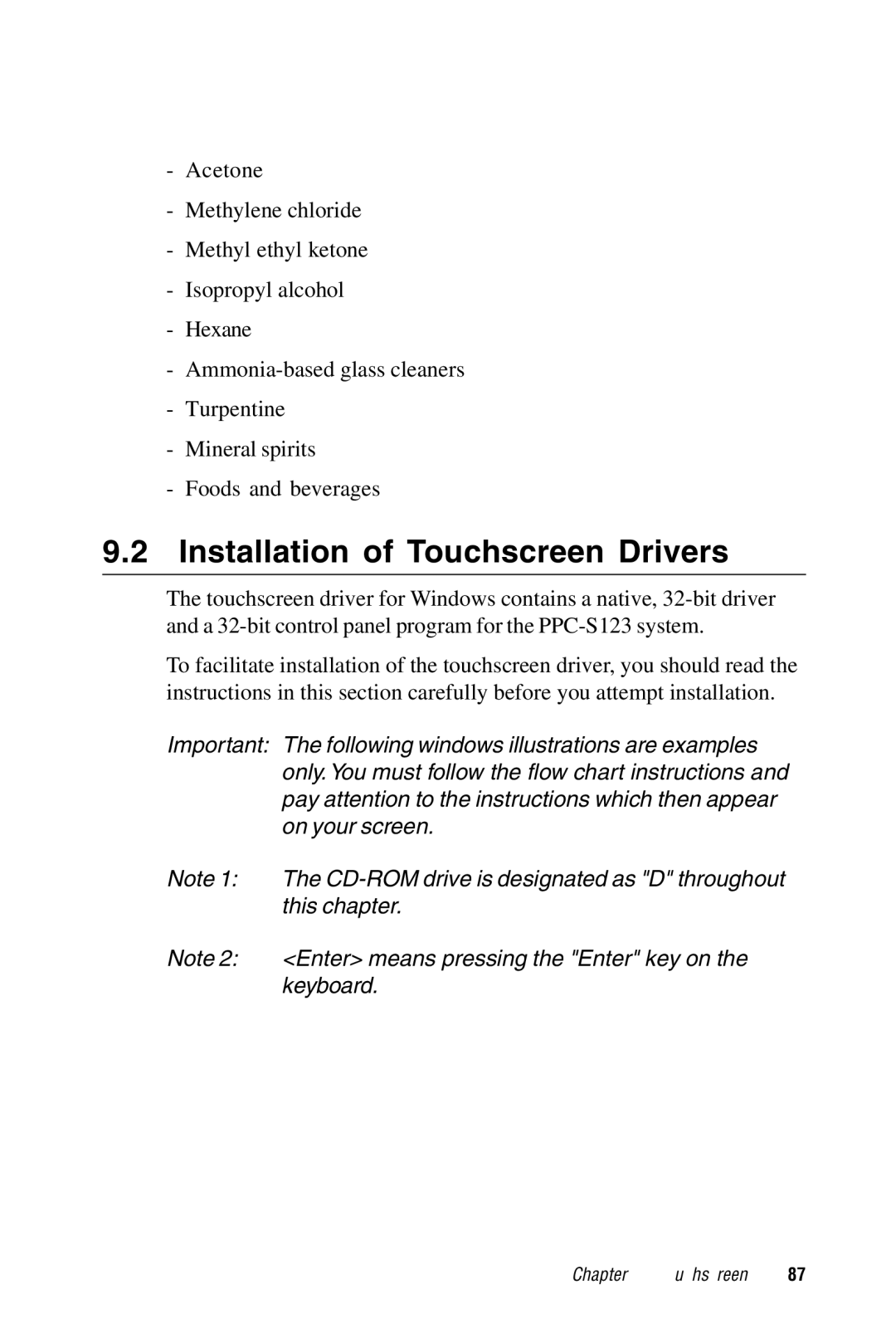 Advantech PPC-S123 manual Installation of Touchscreen Drivers 