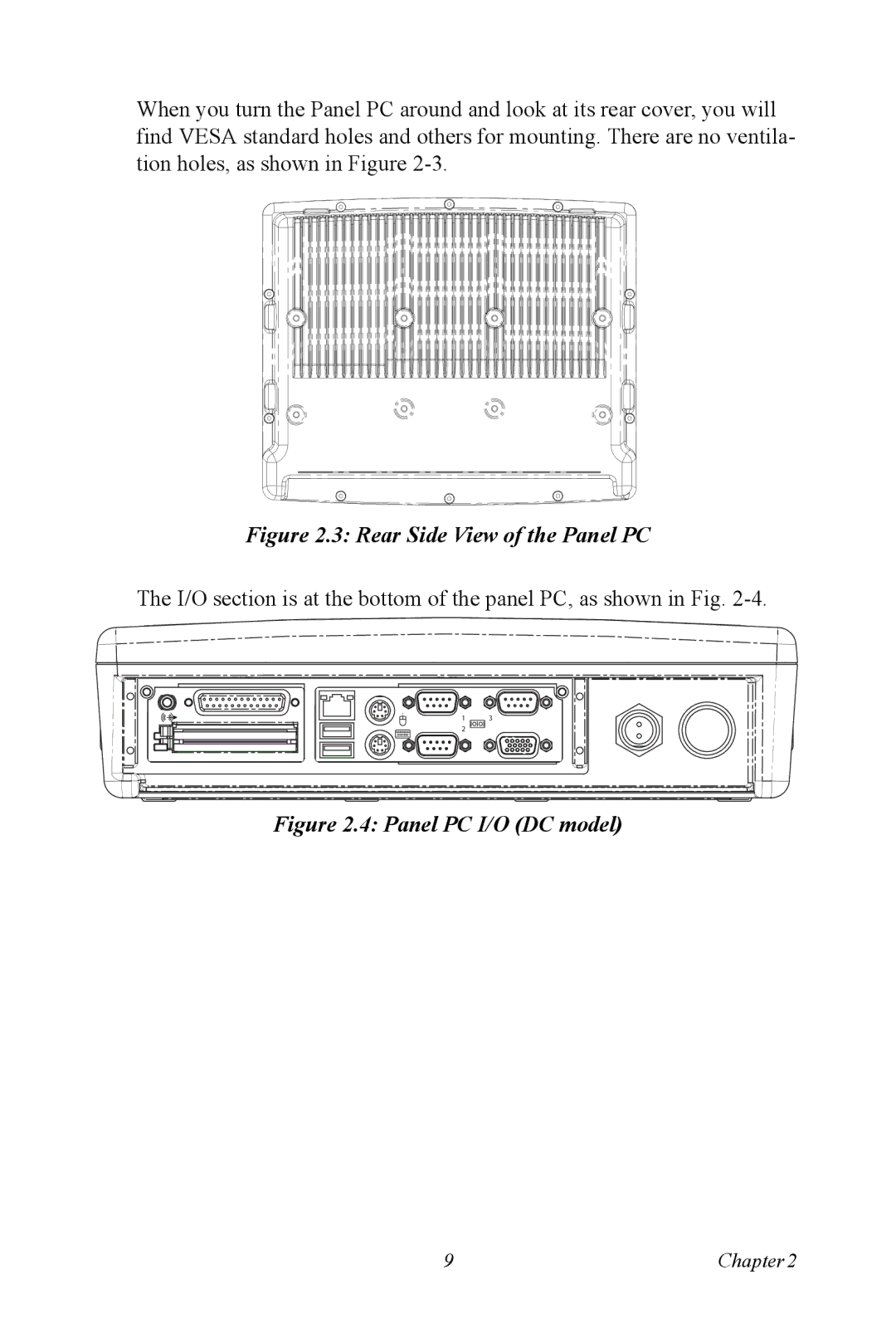 Advantech PPC-V106 user manual Rear Side View of the Panel PC 