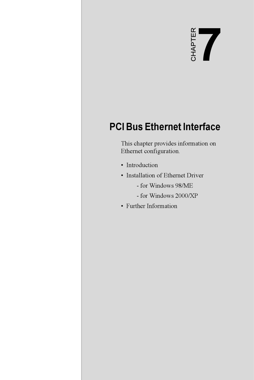 Advantech PPC-V106 user manual PCI Bus Ethernet Interface 