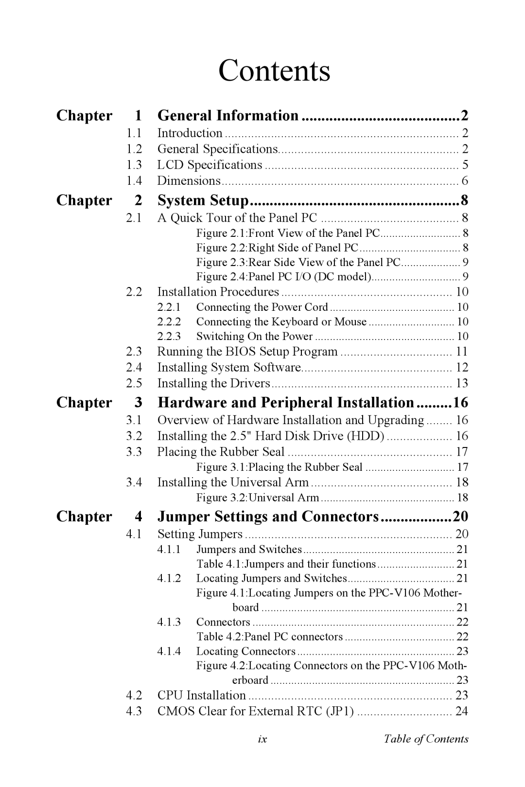 Advantech PPC-V106 user manual Contents 