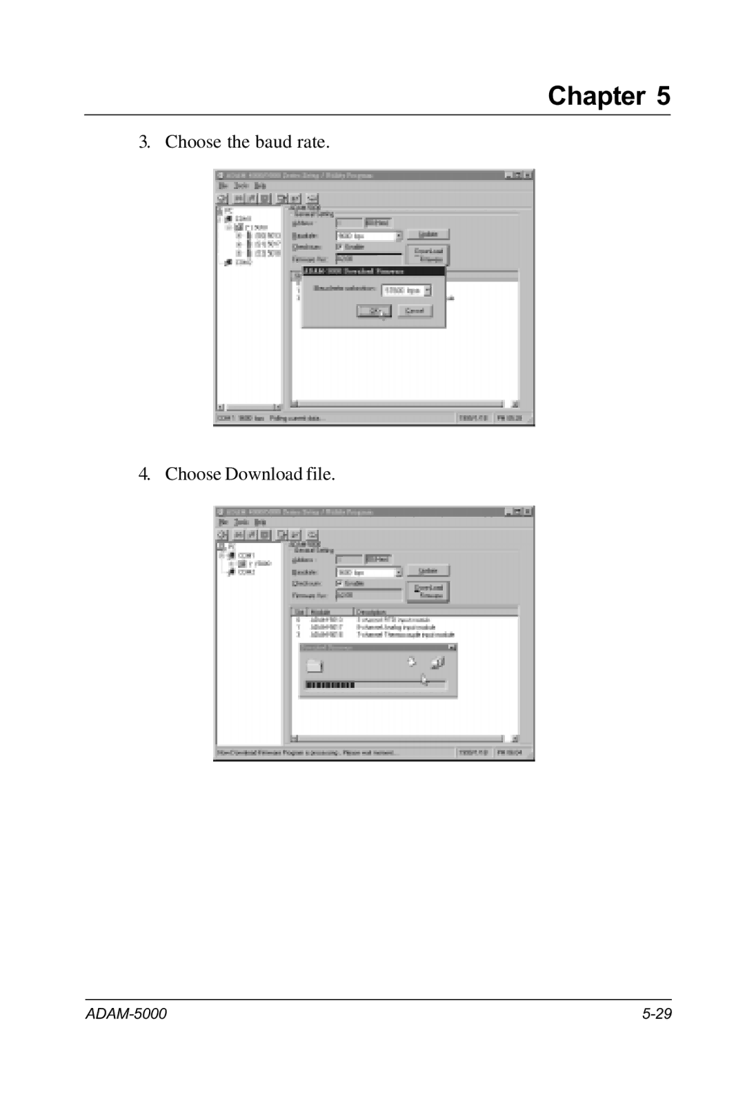 Advantech RS-485 user manual Choose the baud rate Choose Download file 