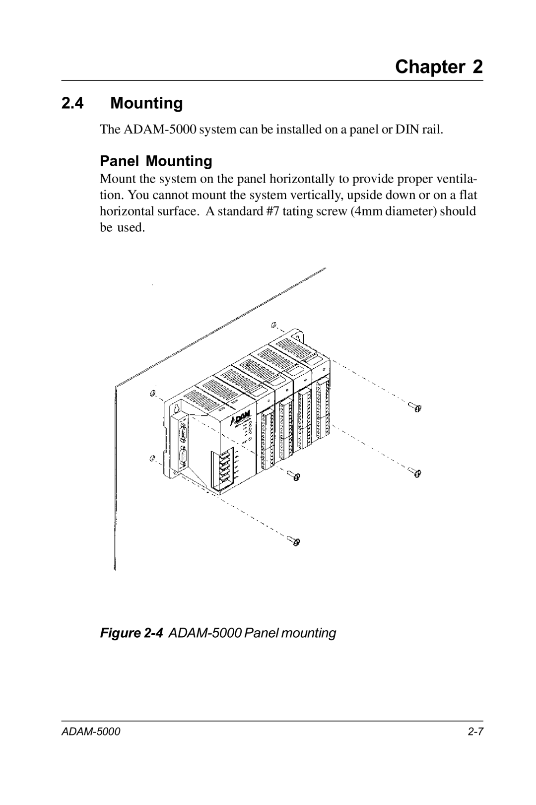 Advantech RS-485 user manual Panel Mounting 