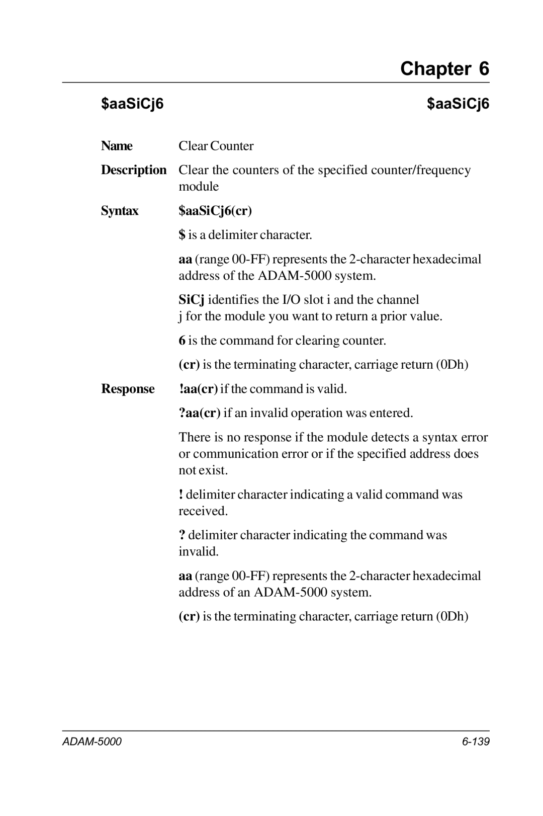 Advantech RS-485 user manual Clear Counter 