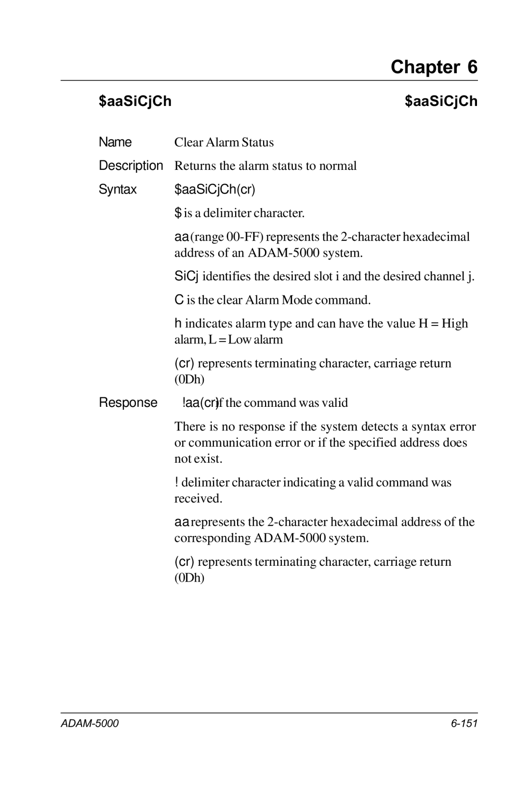 Advantech RS-485 user manual Clear Alarm Status 