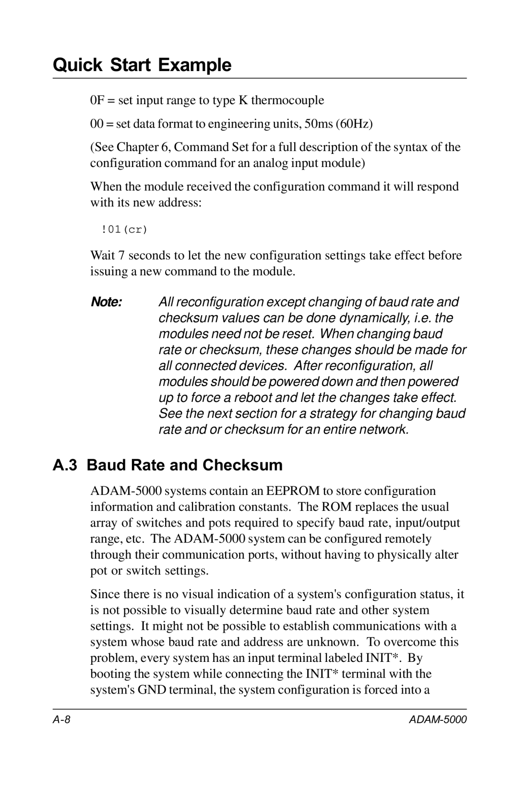 Advantech RS-485 user manual Baud Rate and Checksum 