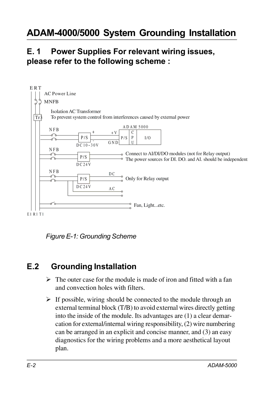 Advantech RS-485 user manual ADAM-4000/5000 System Grounding Installation 