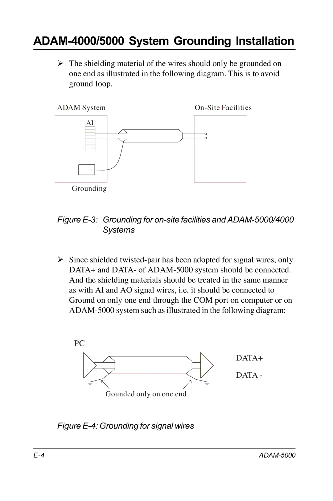 Advantech RS-485 user manual Figure E-4 Grounding for signal wires 