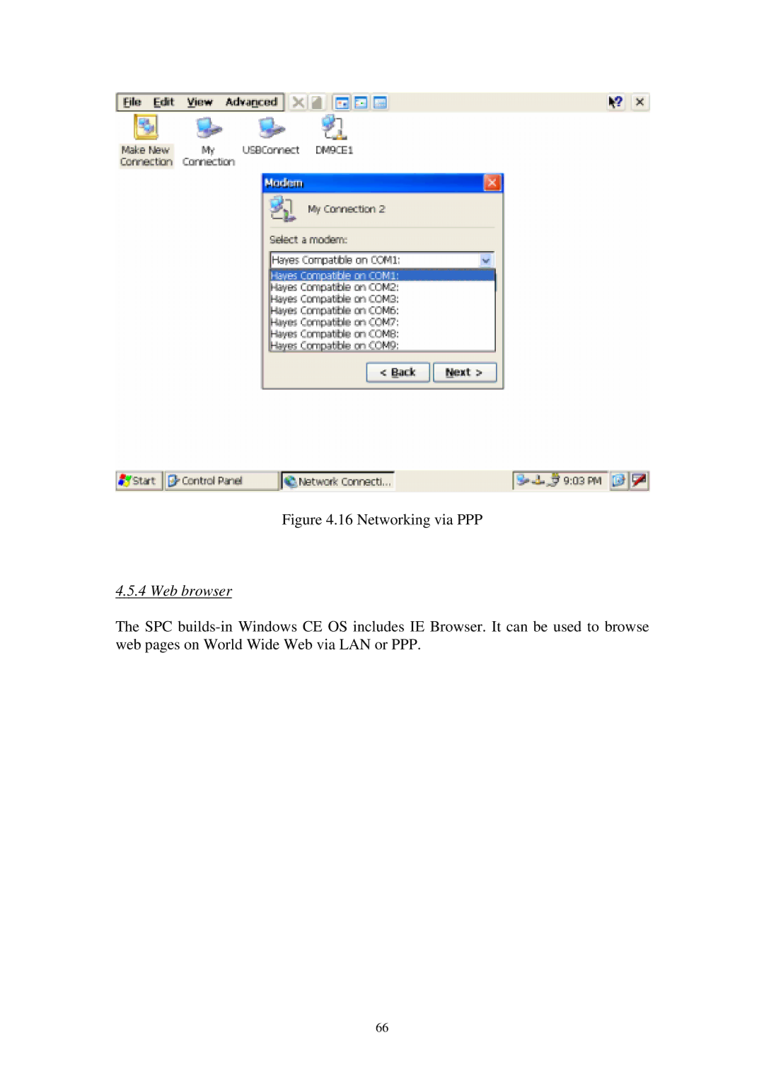 Advantech SPC-57 user manual Networking via PPP, Web browser 