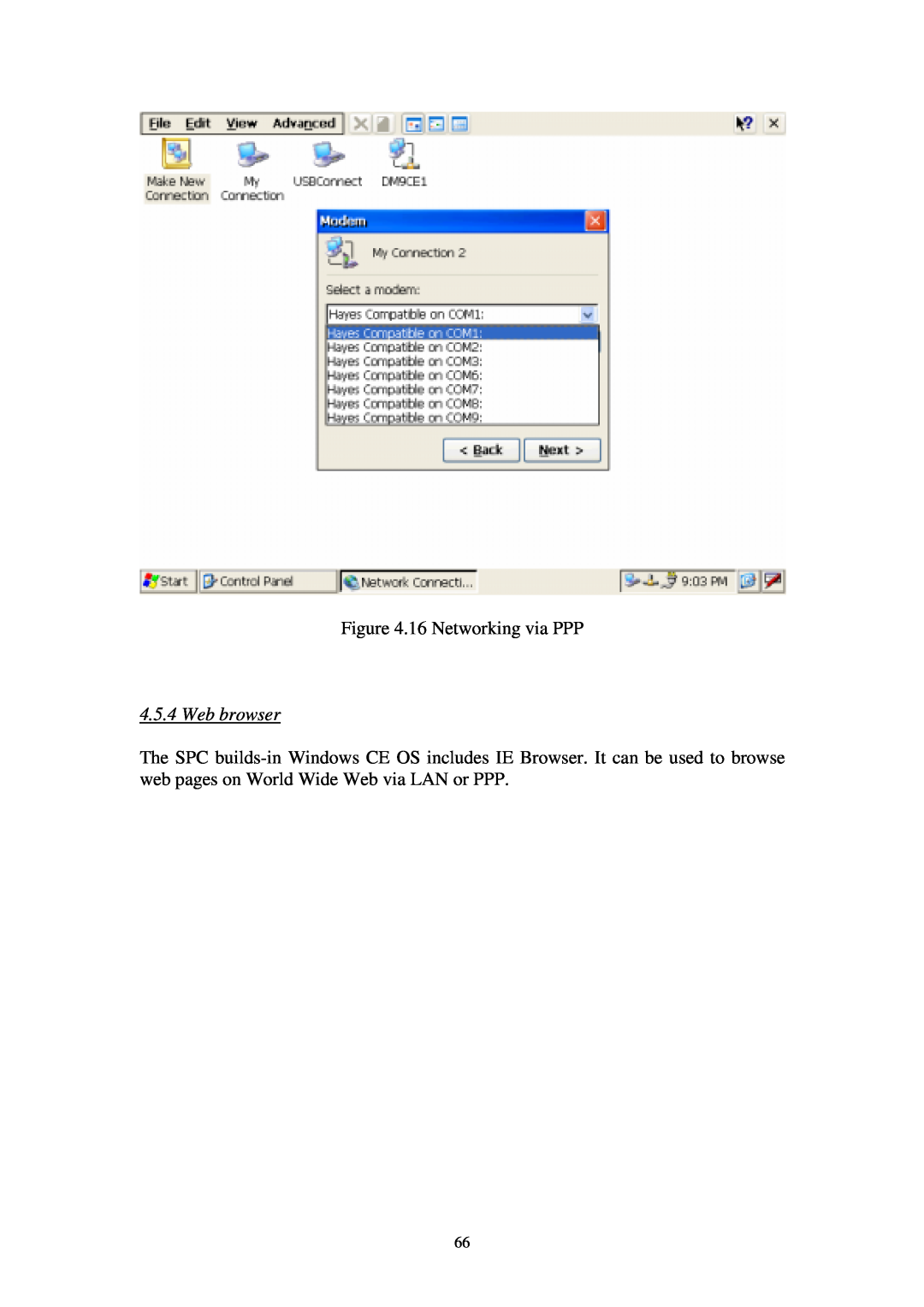 Advantech SPC-57 user manual Web browser, 16 Networking via PPP 