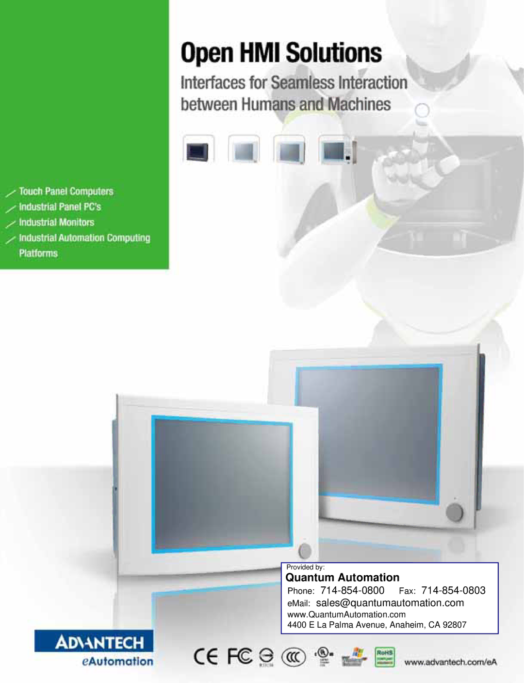 Advantech Touch Panel Computers manual Quantum Automation 