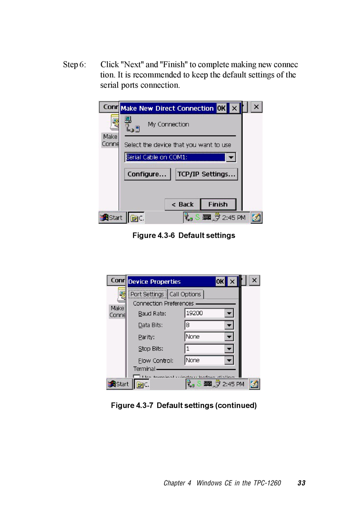 Advantech TPC-1260 manual Default settings 