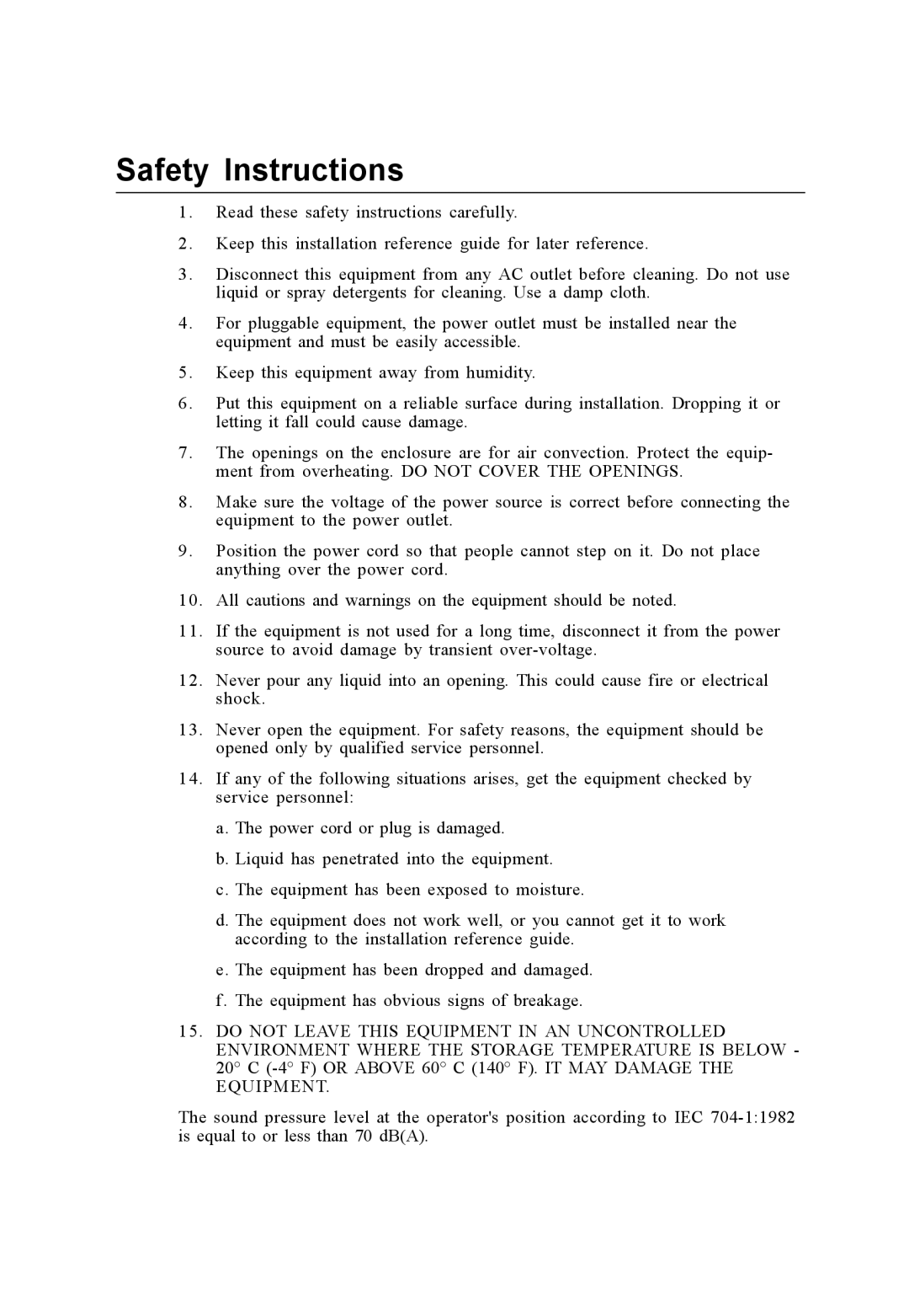 Advantech TPC-1260 manual Safety Instructions 