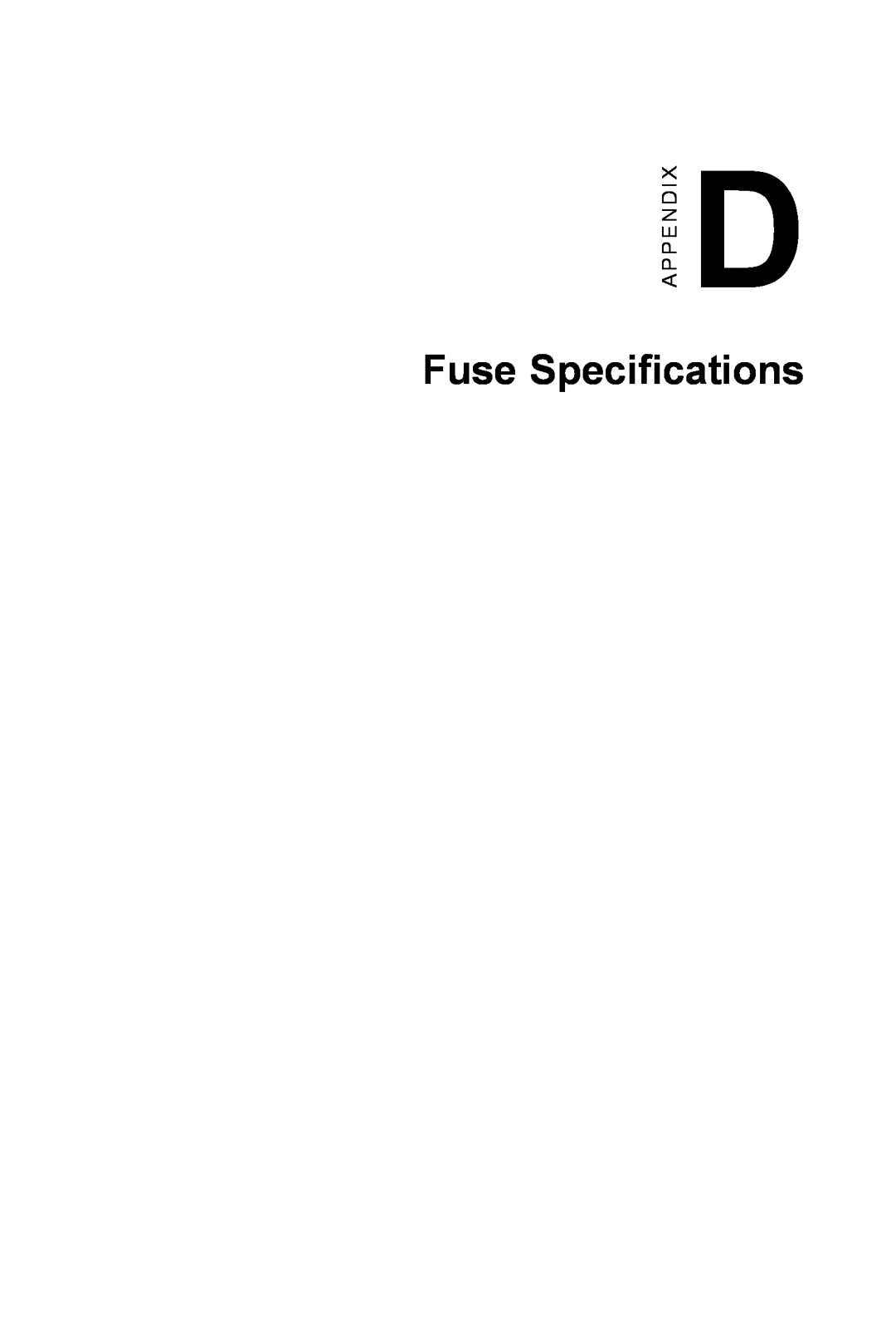 Advantech TPC-1260 manual Fuse Specifications 
