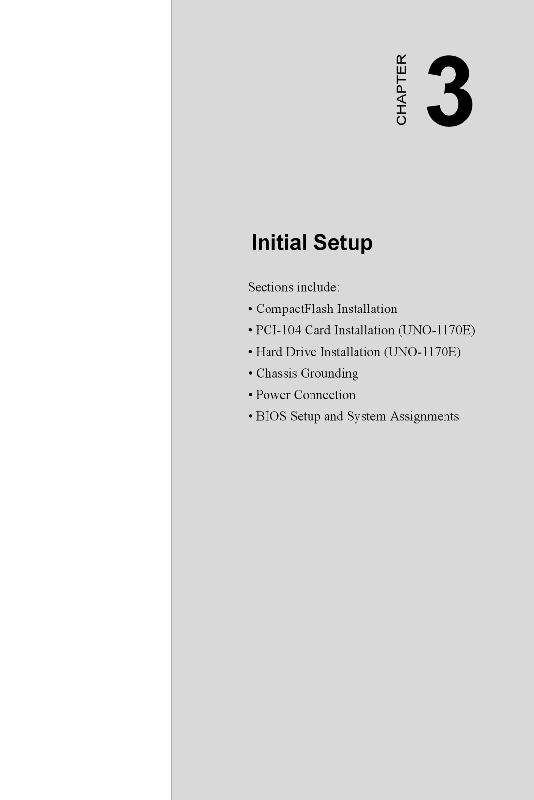 Advantech UNO-1170E user manual Initial Setup 