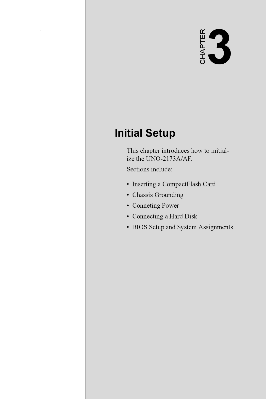 Advantech UNO 2173A/AF user manual Initial Setup 