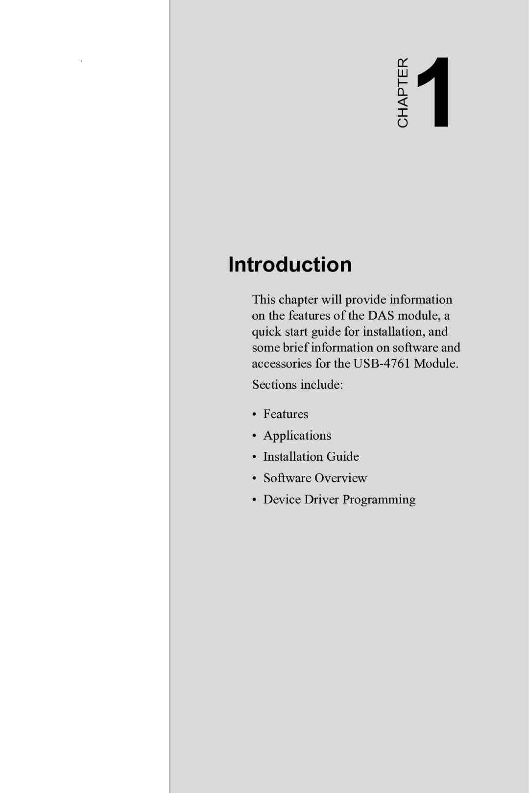 Advantech USB-4761 user manual Introduction 