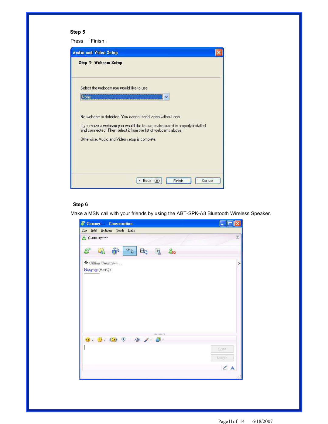 Advantek Networks ABT-SPK-A8 user manual Page11of 14 6/18/2007 