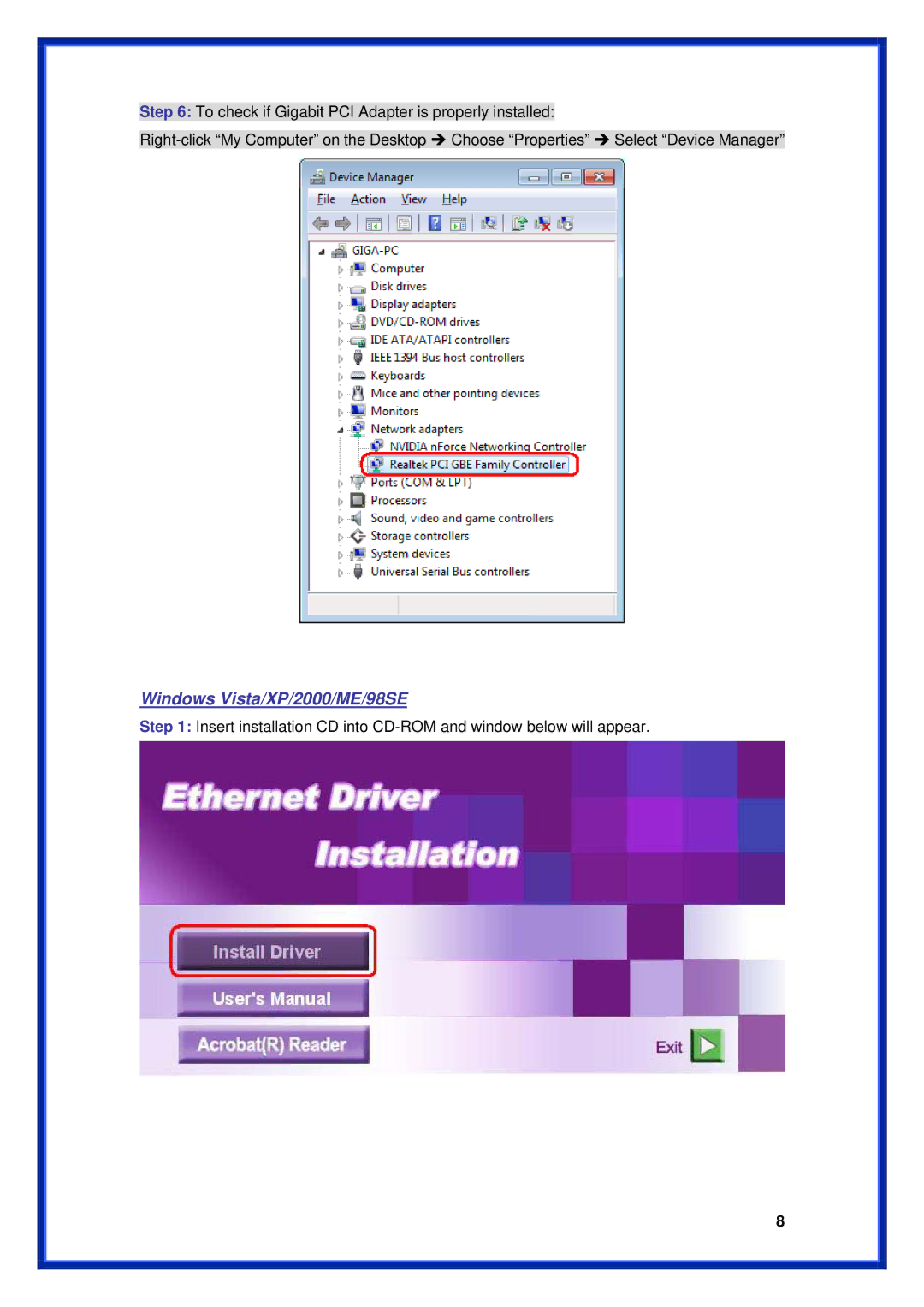 Advantek Networks ALN-328R user manual Windows Vista/XP/2000/ME/98SE 