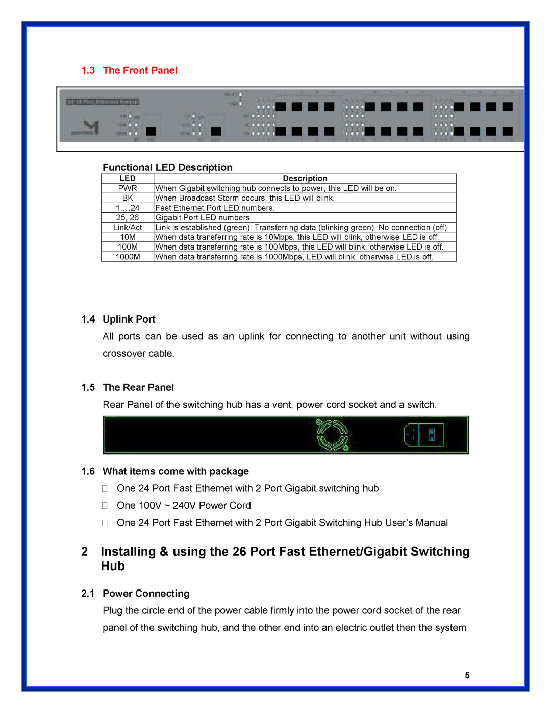 Advantek Networks ANS-2402G user manual Front Panel 