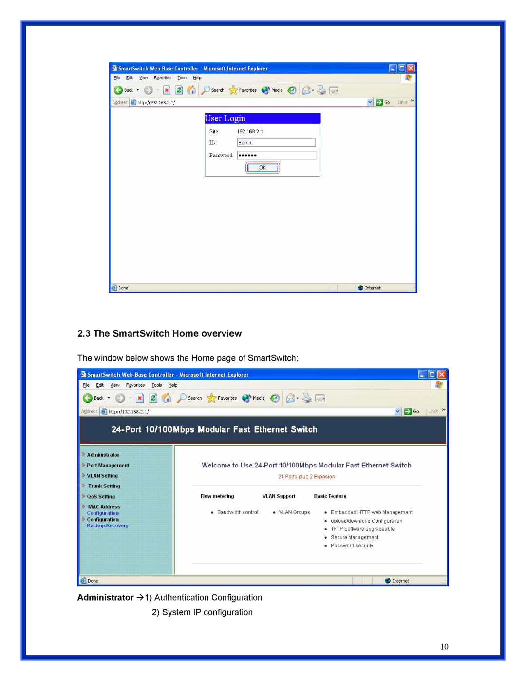 Advantek Networks ANS-24RV user manual SmartSwitch Home overview 