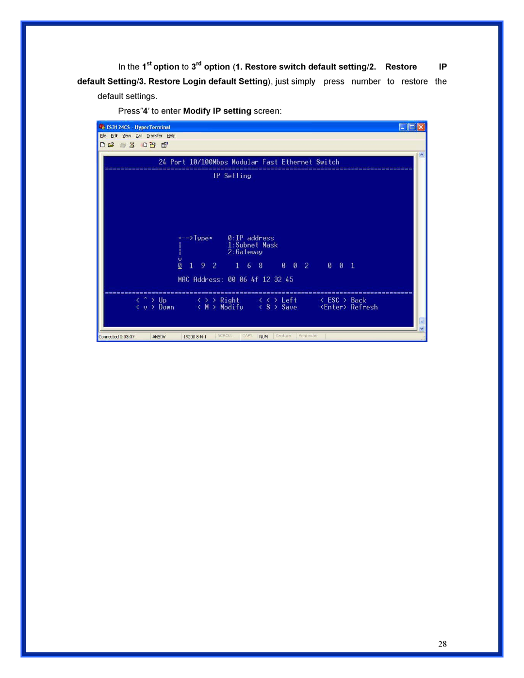 Advantek Networks ANS-24RV user manual 