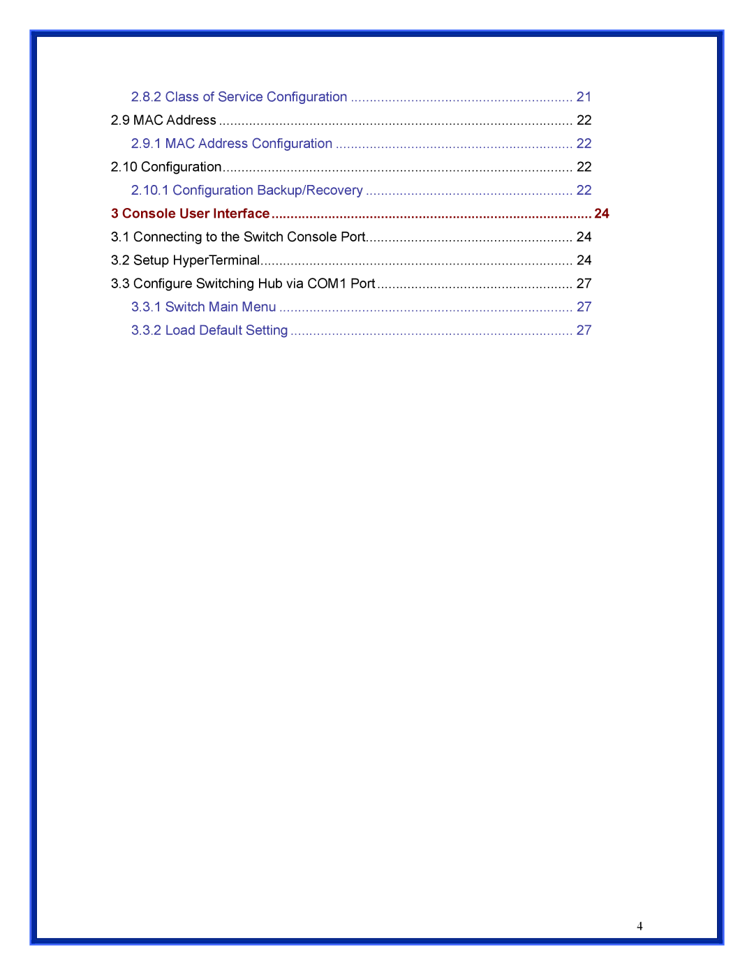 Advantek Networks ANS-24RV user manual Class of Service Configuration 