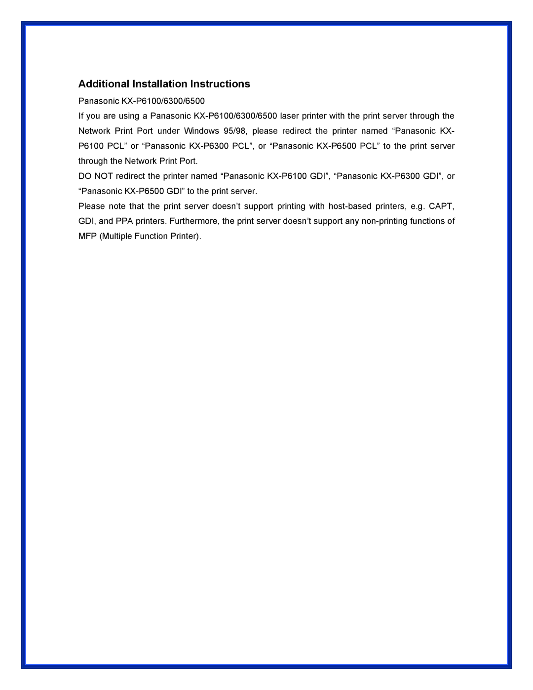 Advantek Networks APS-U3100 user manual Additional Installation Instructions 