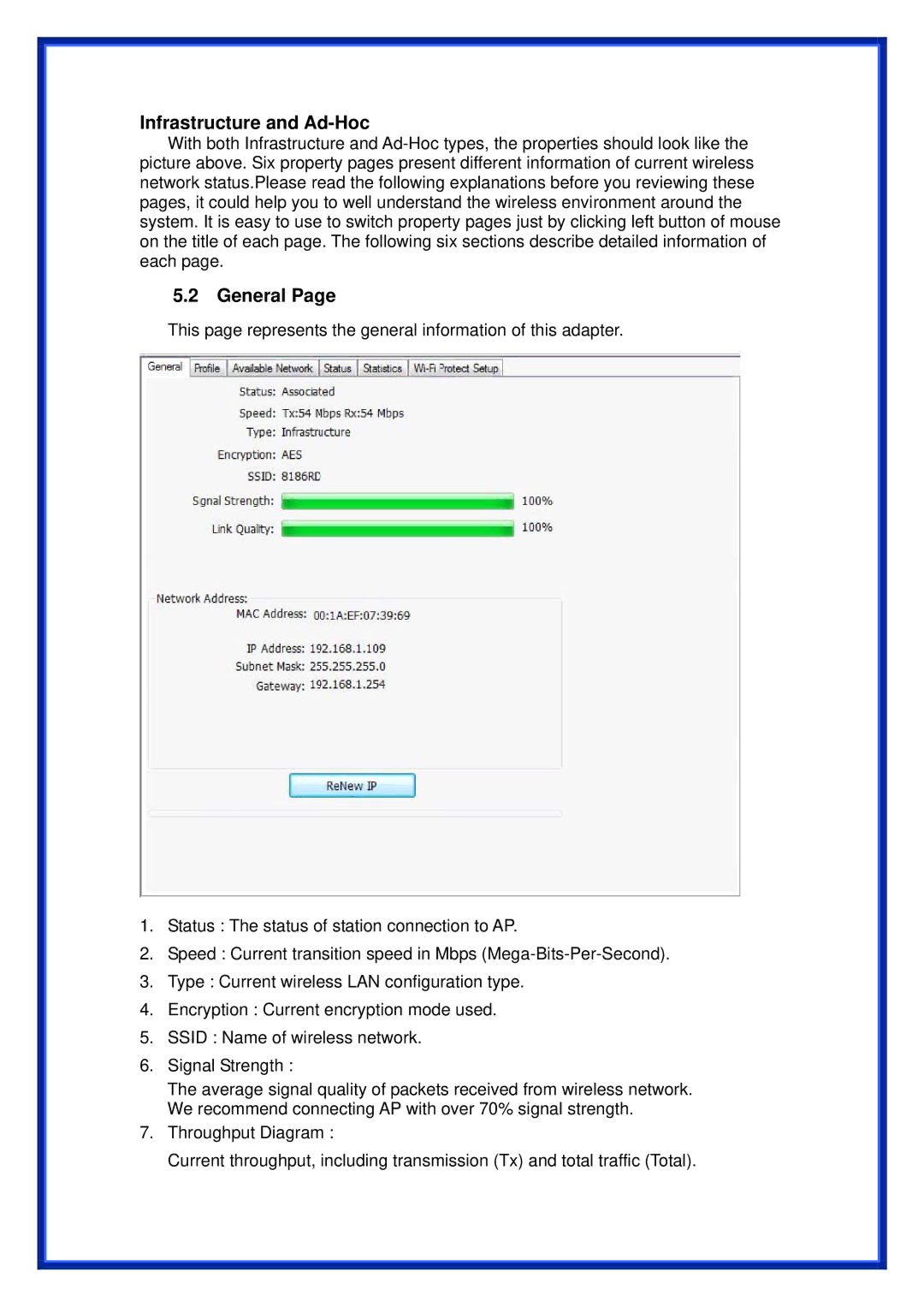 Advantek Networks AWN-11N-USB manual Infrastructure and Ad-Hoc, General 