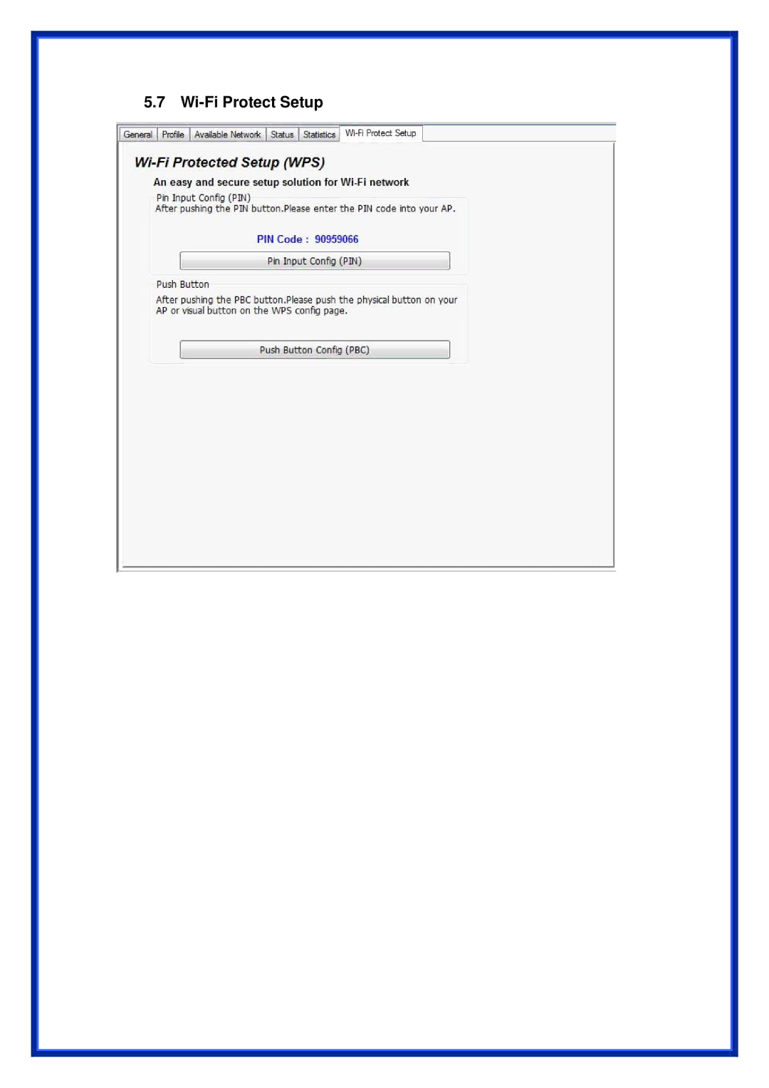 Advantek Networks AWN-11N-USB manual Wi-Fi Protect Setup 