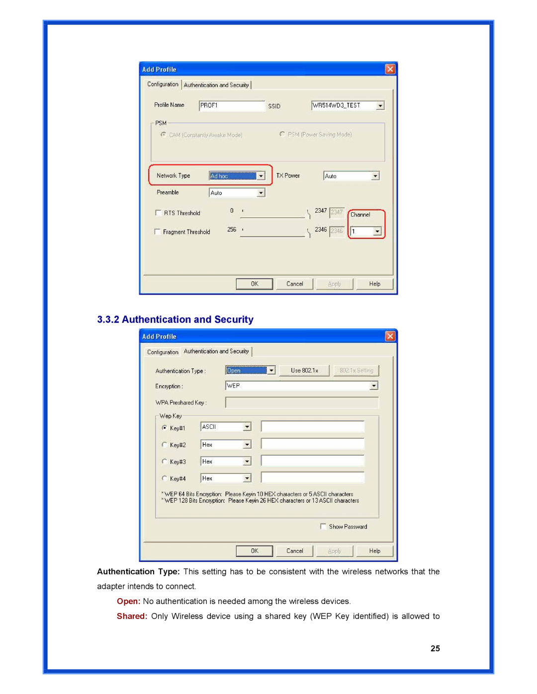 Advantek Networks AWN-MIMO-54RA user manual Authentication and Security 