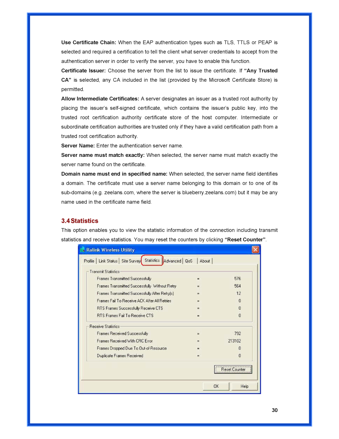 Advantek Networks AWN-MIMO-54RA user manual 4Statistics 