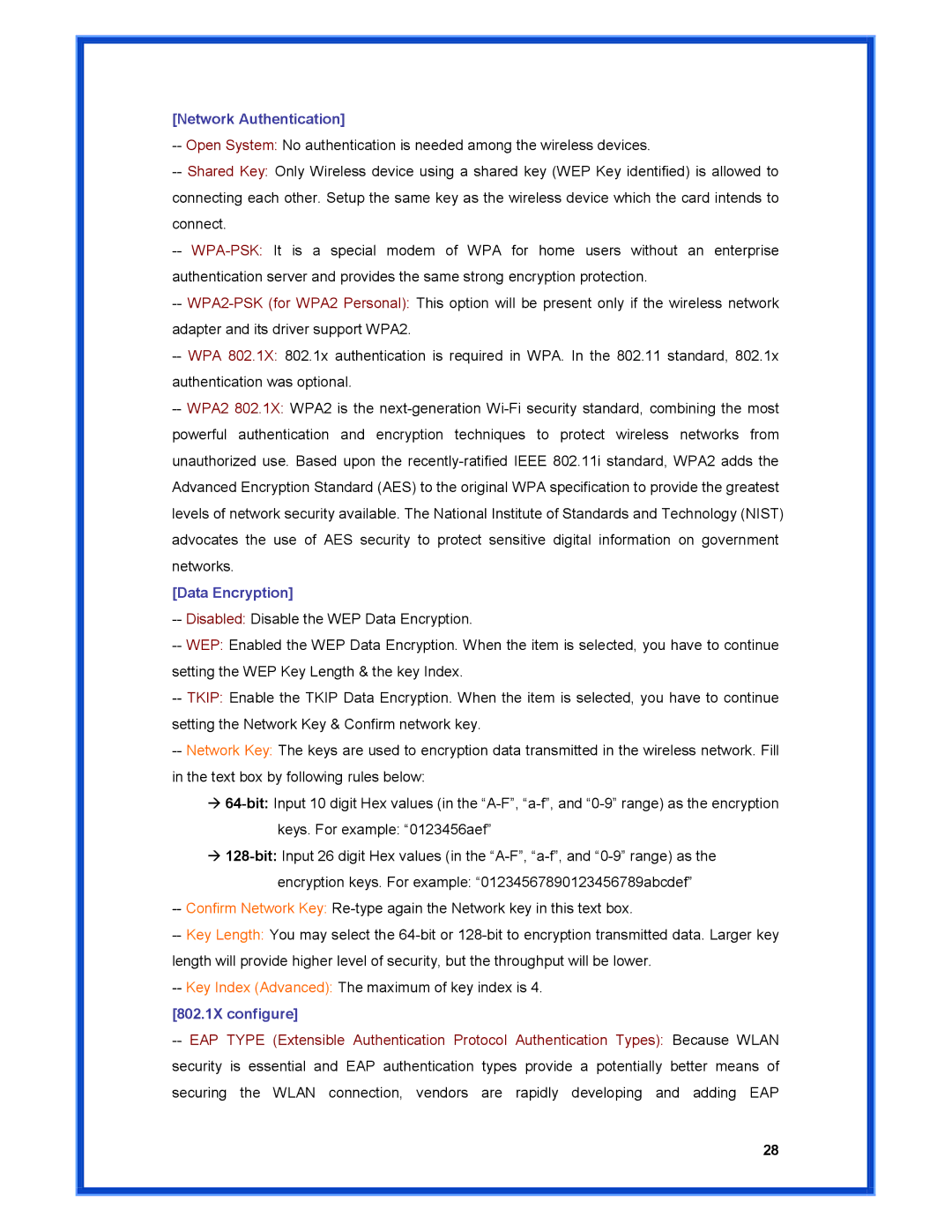 Advantek Networks AWN-PCI-54R user manual 802.1X configure 