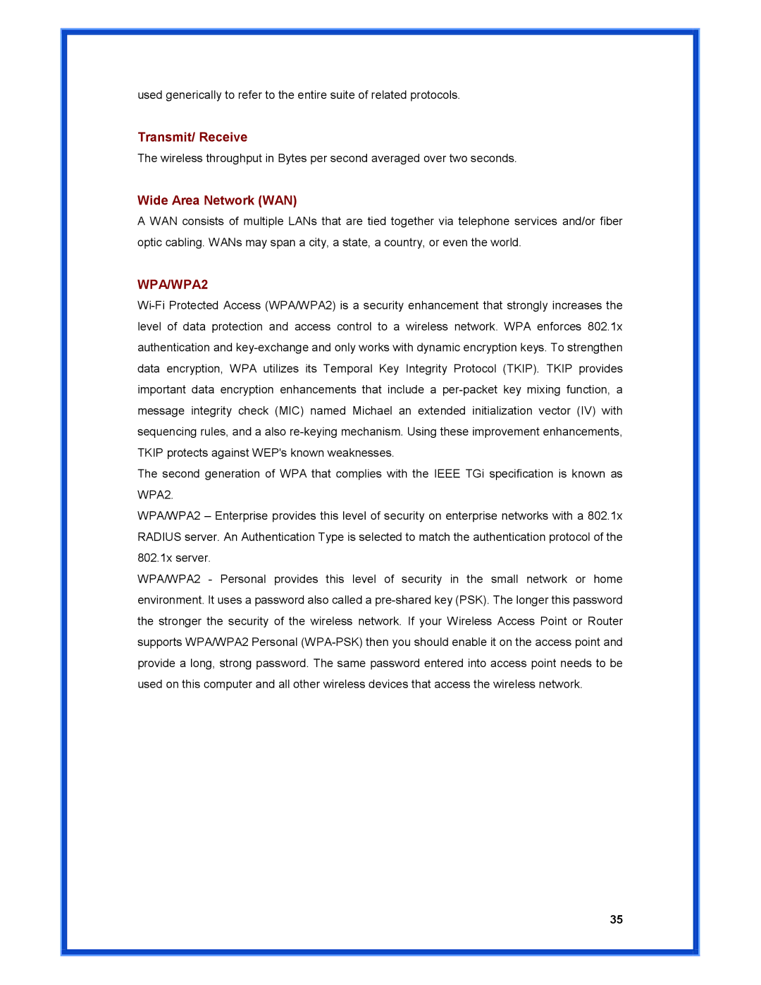 Advantek Networks AWN-PCI-54R user manual WPA/WPA2 