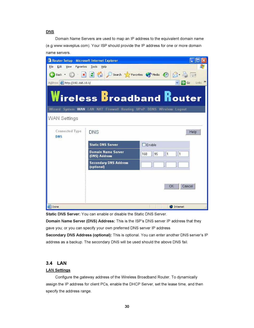 Advantek Networks Wireless LAN 802.11g/b, 54Mbps/2.4GHz Broadband Router with Firewall Support, AWR-854G Lan, LAN Settings 