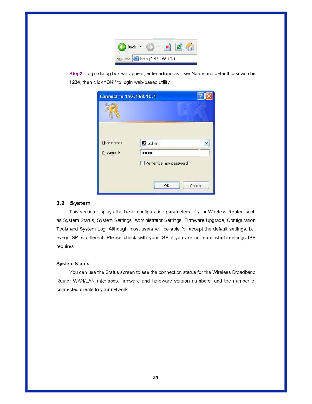 Advantek Networks AWR-MIMO-54RA user manual System Status 