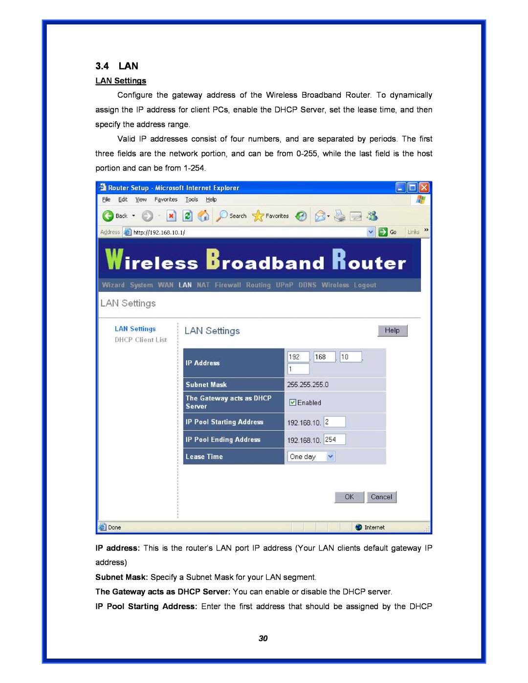 Advantek Networks AWR-MIMO-54RA user manual LAN Settings 