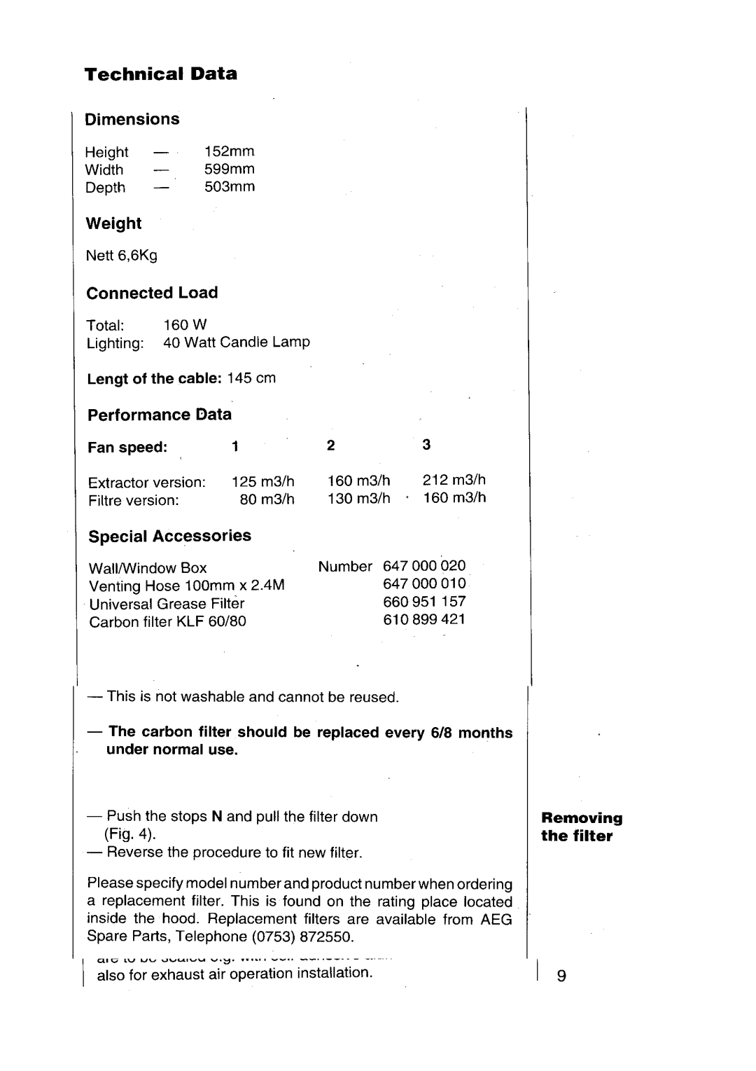 AEG 102 D manual 