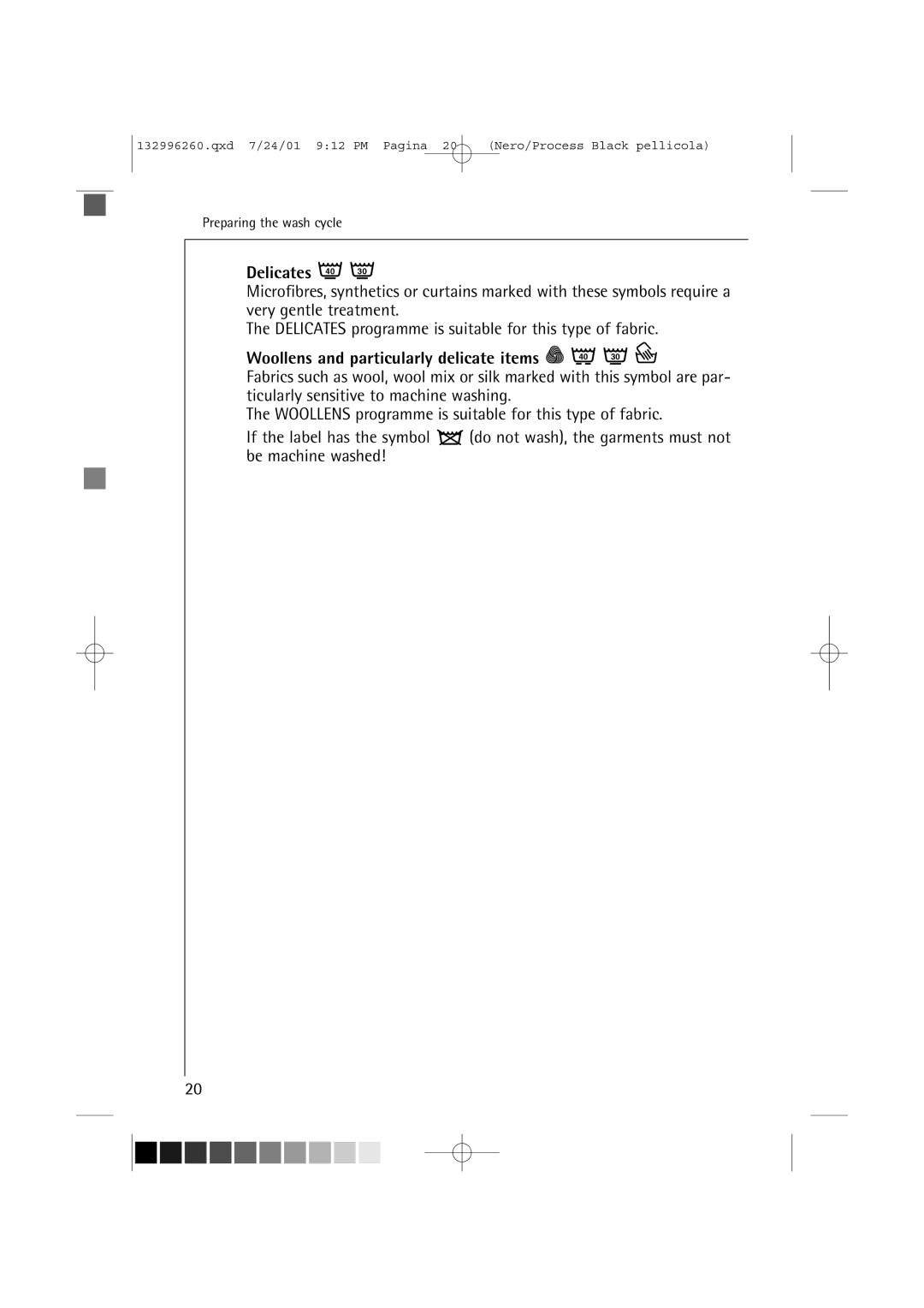 AEG 10500 VI manual Delicates 40 