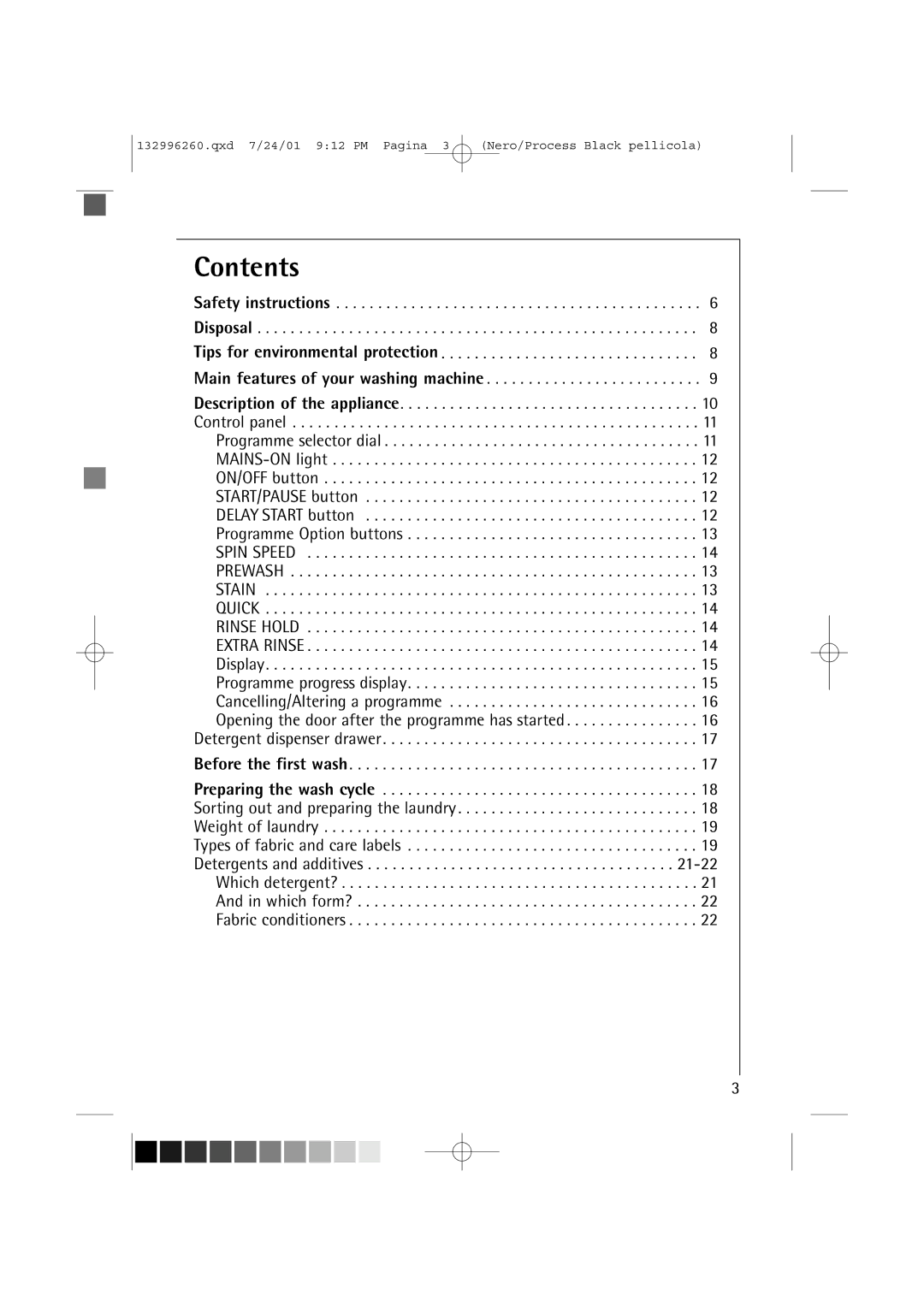 AEG 10500 VI manual Contents 