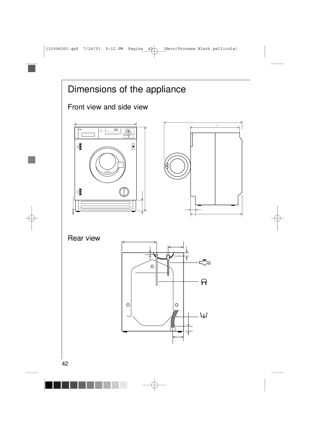 AEG 10500 VI manual Dimensions of the appliance 