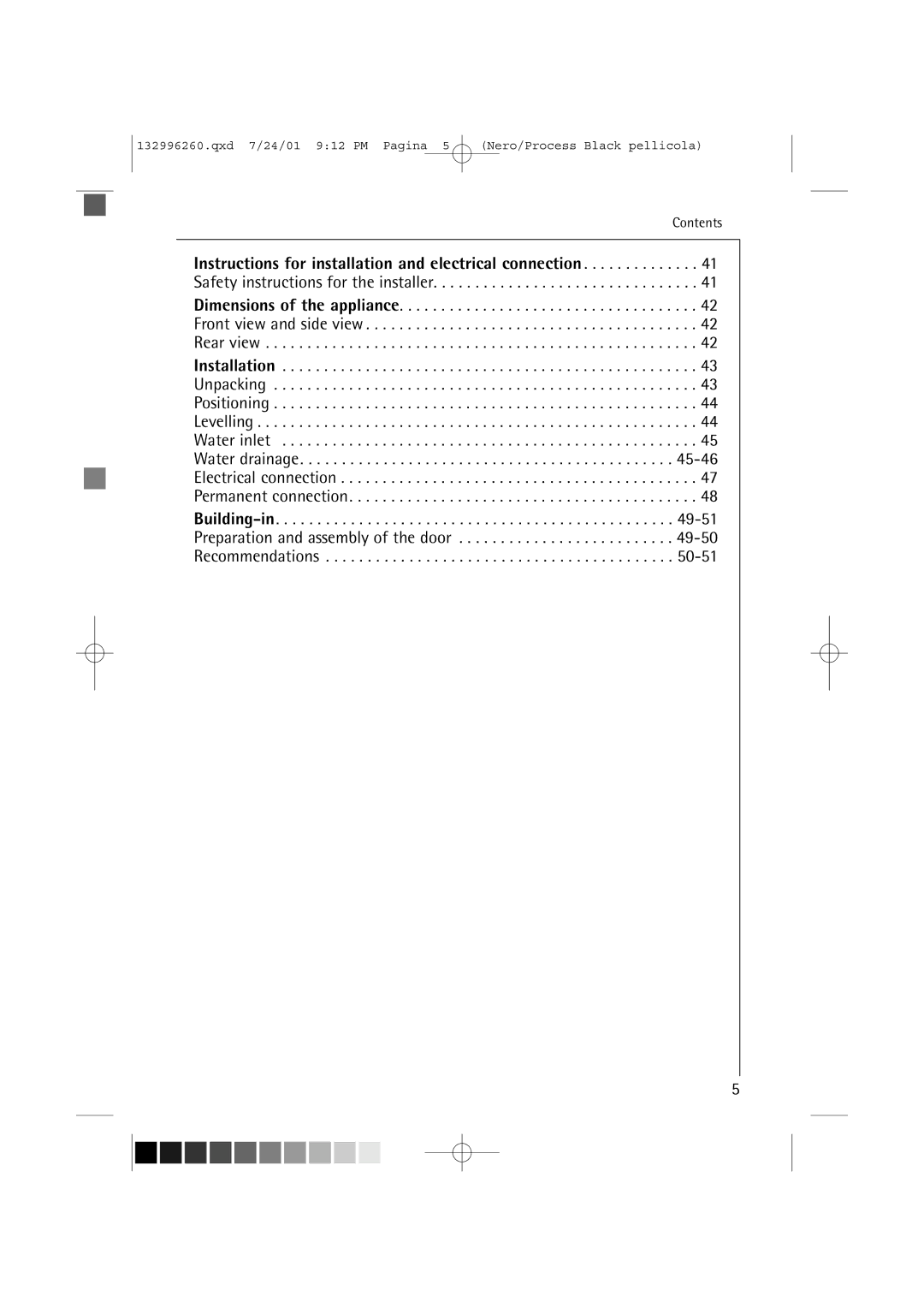 AEG 10500 VI manual Contents 