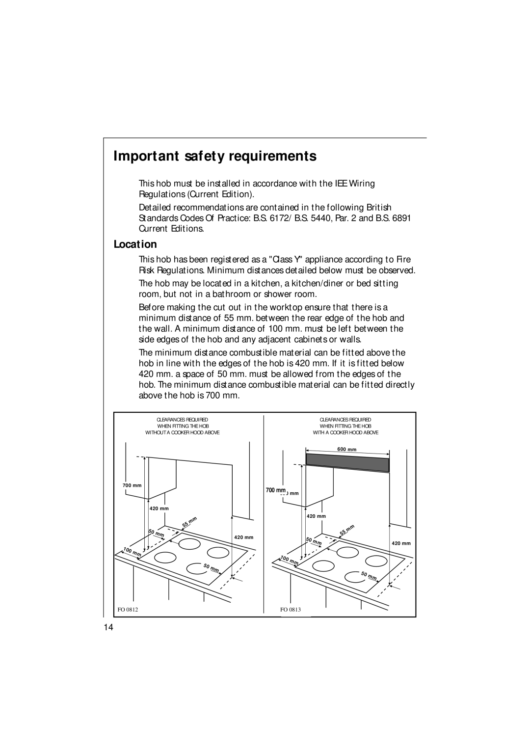 AEG 111 K - W/D/G manual Important safety requirements, Location 