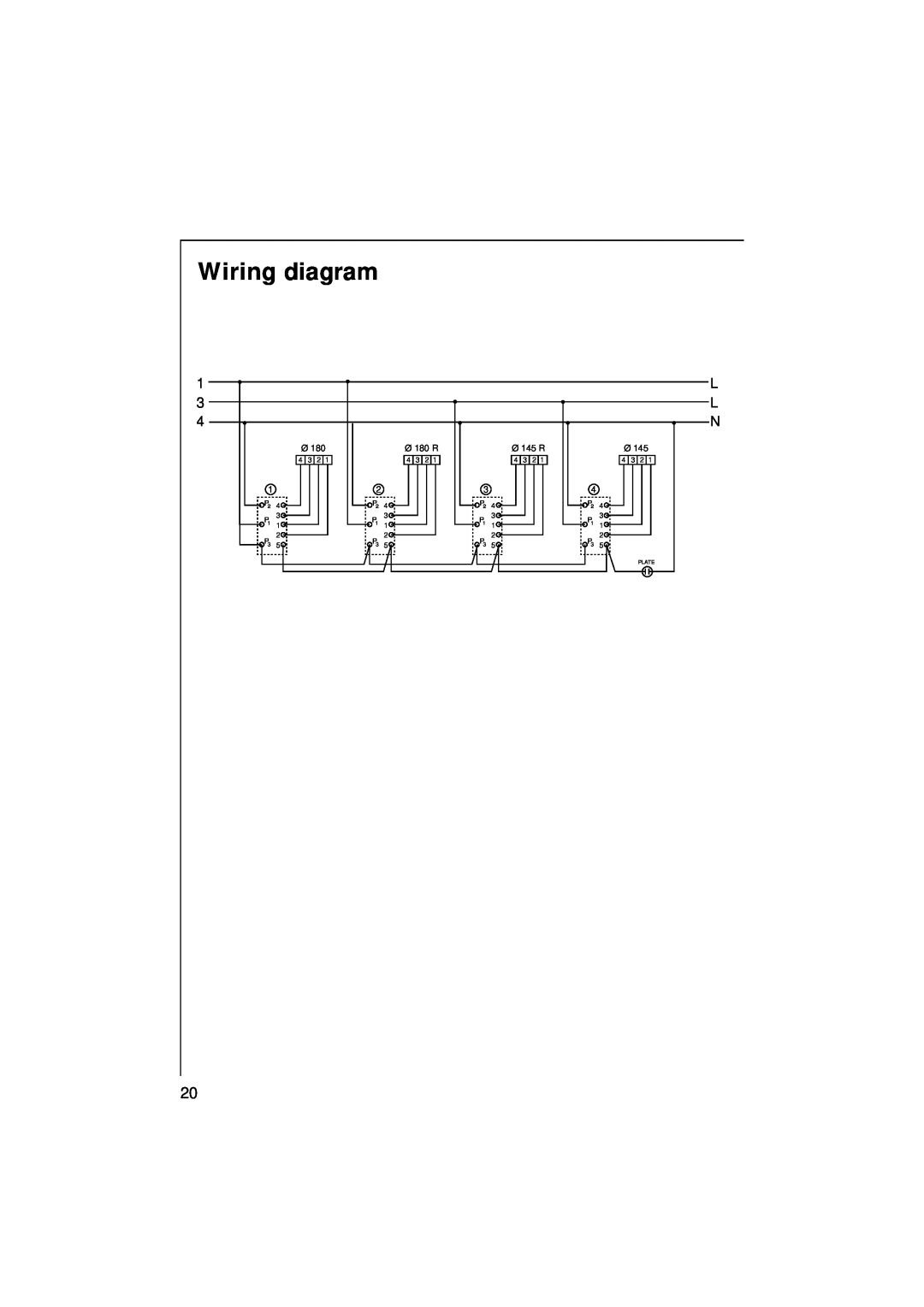 AEG 111 K - W/D/G manual Wiring diagram, Ø 180 R, Ø 145 R, Plate 