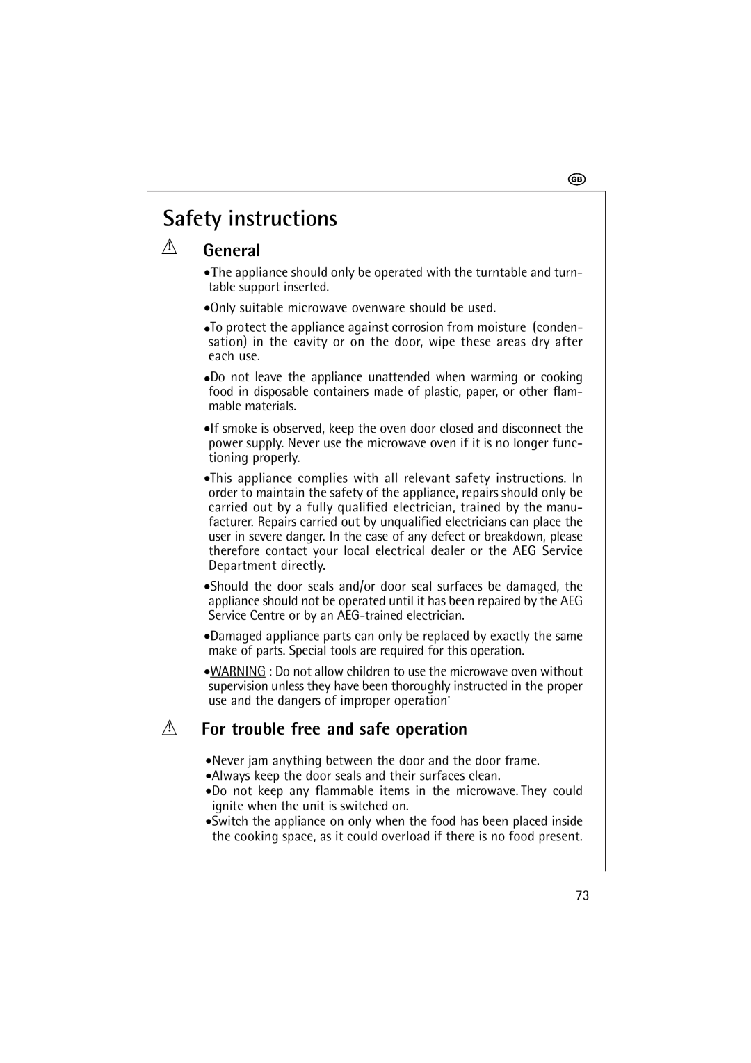 AEG 1231 E manual Safety instructions, General, For trouble free and safe operation 